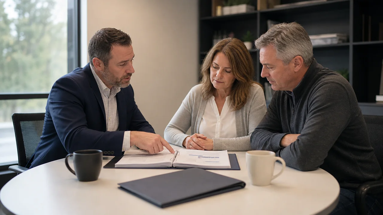 Insurance professionals discussing underwriting and claims